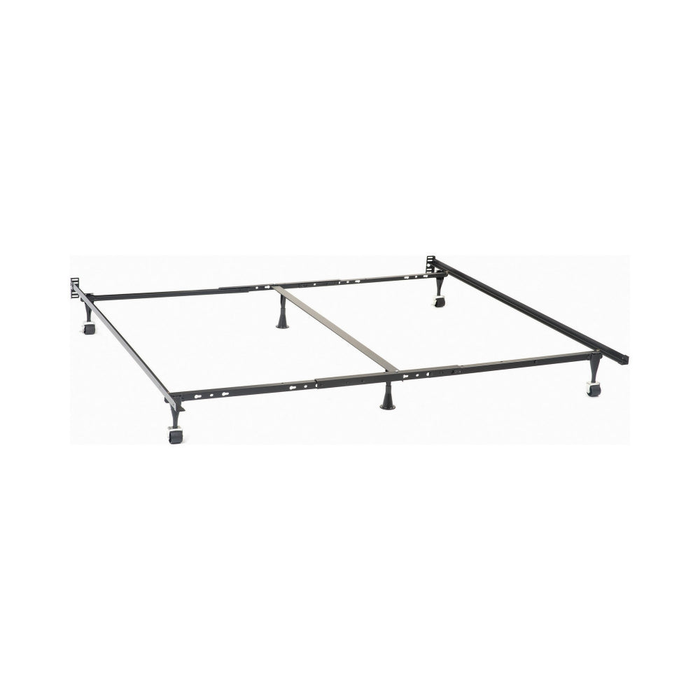 Akz Multisize Bed Frame for Q, K, CK, Six Metal Legs, Rolling Caster Wheels - BM296773