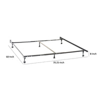 Akz Multisize Bed Frame for Q, K, CK, Six Metal Legs, Rolling Caster Wheels - BM296773