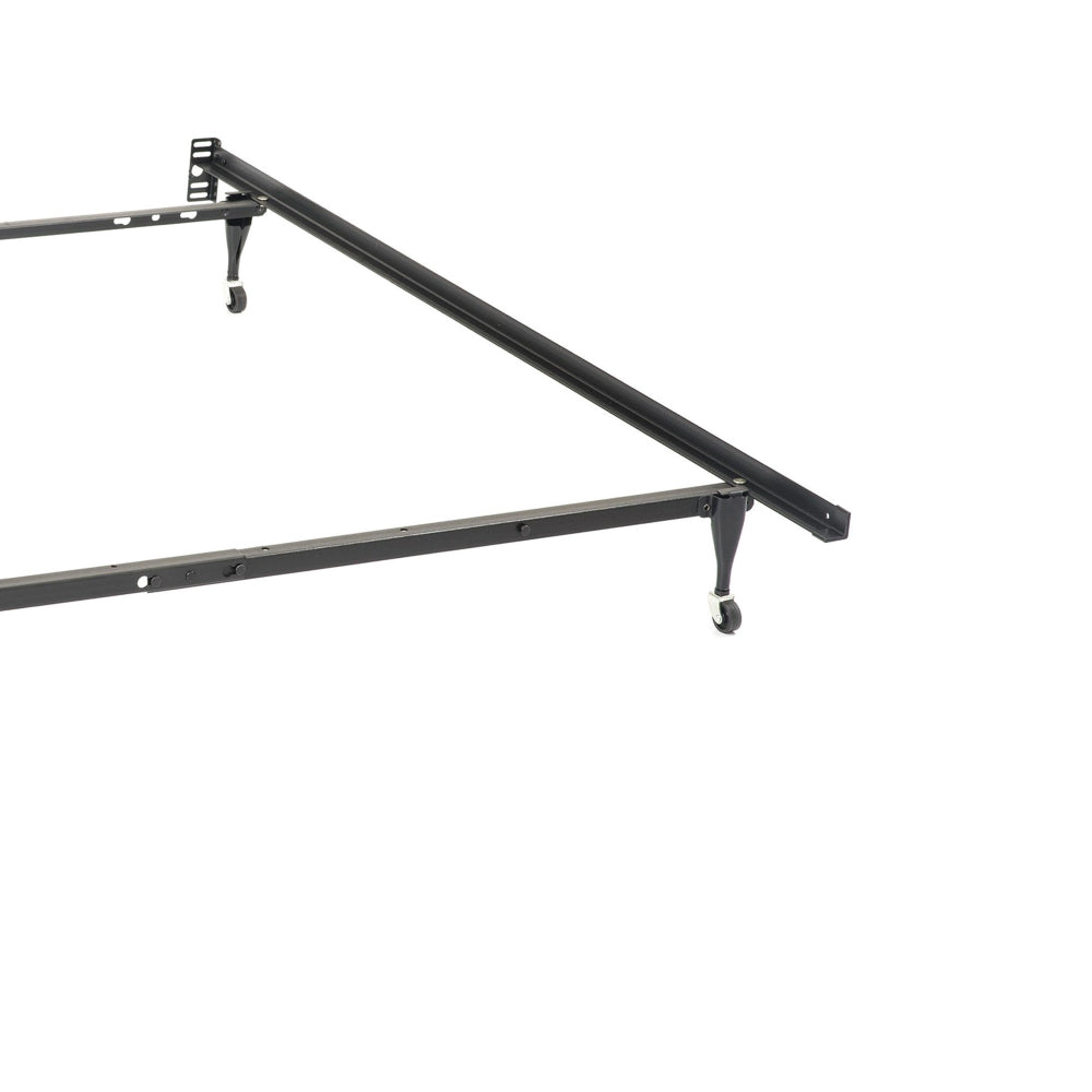 Nit Multisize Metal Bed Frame, Twin or Full Size, Caster Wheels, Black - BM296774