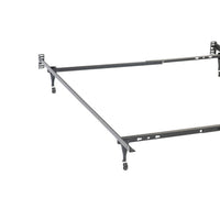 Nit Multisize Metal Bed Frame, Twin or Full Size, Caster Wheels, Black - BM296774