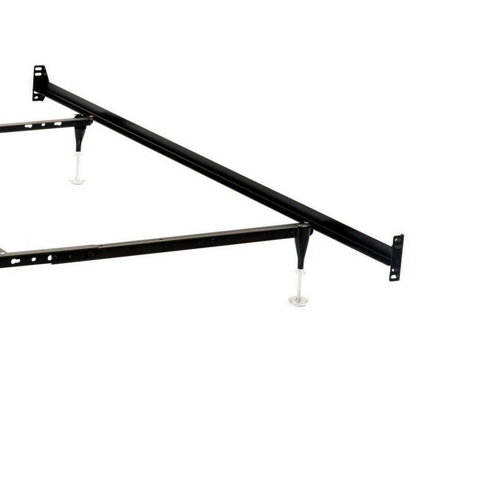 Bed Frame, Queen or King, 6 Metal Legs with Adjustable Glides, Matte Black - BM296775