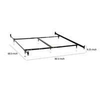 Bed Frame, Queen or King, 6 Metal Legs with Adjustable Glides, Matte Black - BM296775