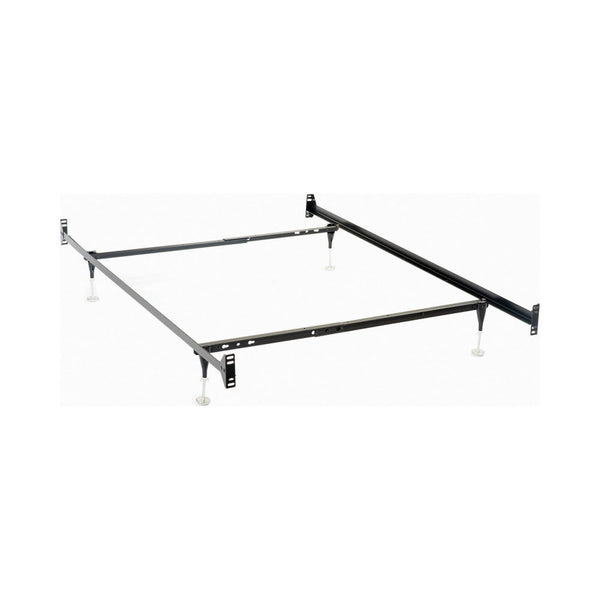 Nit Multisize Bed Frame, Twin or Full, 4 Legs with Glides, Black Metal - BM296777