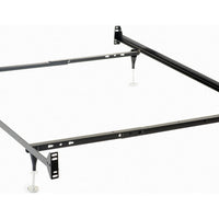 Nit Multisize Bed Frame, Twin or Full, 4 Legs with Glides, Black Metal - BM296777