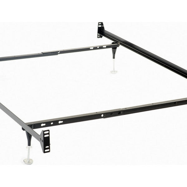 Nit Multisize Bed Frame, Twin or Full, 4 Legs with Glides, Black Metal - BM296777