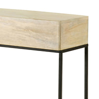 46 Inch 2 Drawer Console Table with Open Shelf, Sleek Straight Legs, Black - BM296793