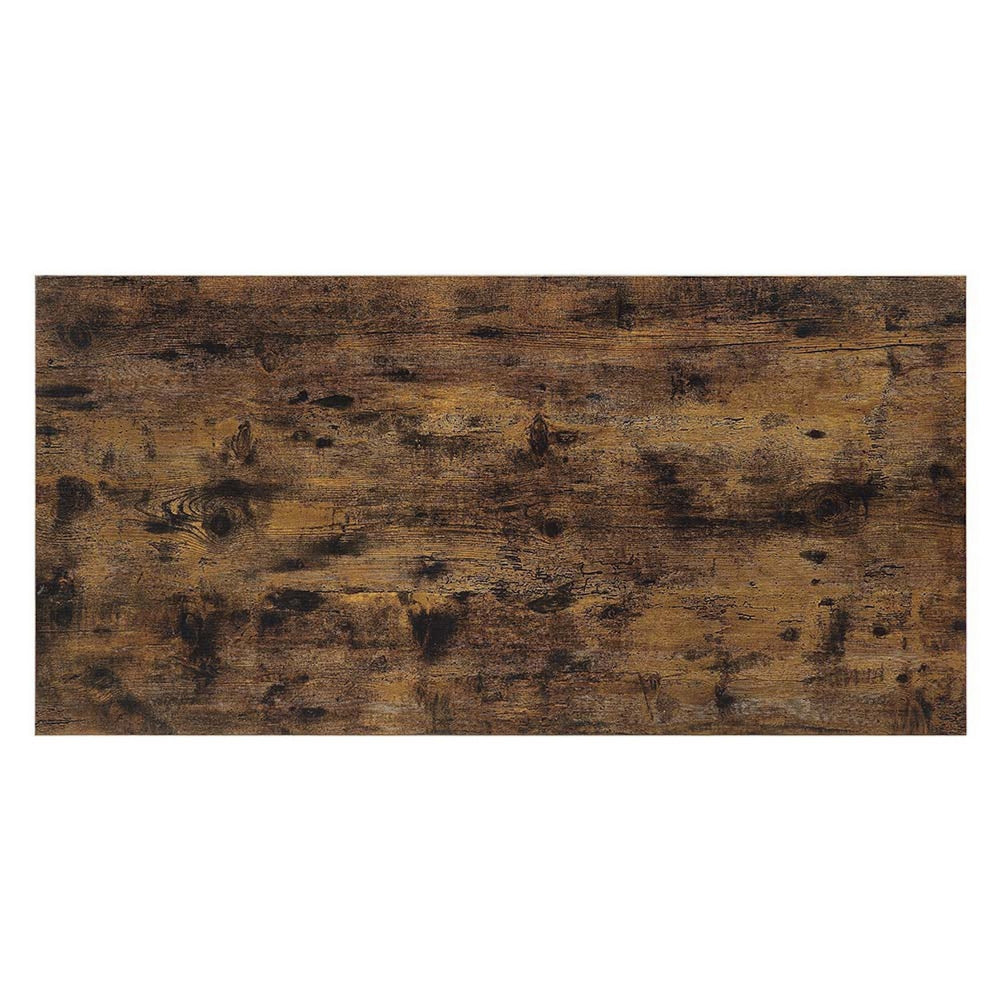 Rick 47 Inch Rustic Oak Coffee Table, Sliding Barn Door, Single Drawer - BM296807