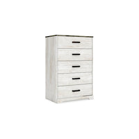 Wisp 46 Inch Tall Dresser Chest, 5 Drawers, Rustic Smooth White Finish - BM296889