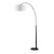 85 Inch Modern Arch Lamp, Round White Fabric Shade, Black Metal Frame  - BM296904