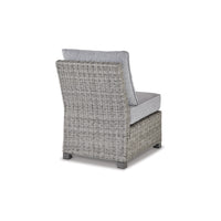 24 Inch Outdoor Accent Chair, Gray Cushions and All Weather Resin Wicker - BM296963