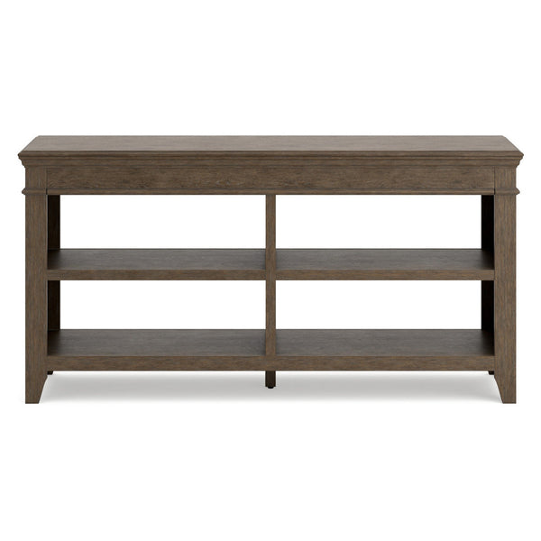 Vells 60 Inch Credenza Table, 2 Adjustable Shelves, Brushed Grayish Brown - BM296974