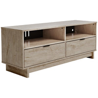 59 Inch TV Media Entertainment Center, 2 Drawers, Butcher Block Pattern  - BM296985