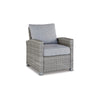 Dune 24 Inch Lounge Chair, Outdoor Gray Resin Wicker, Polyester Upholstery - BM296992