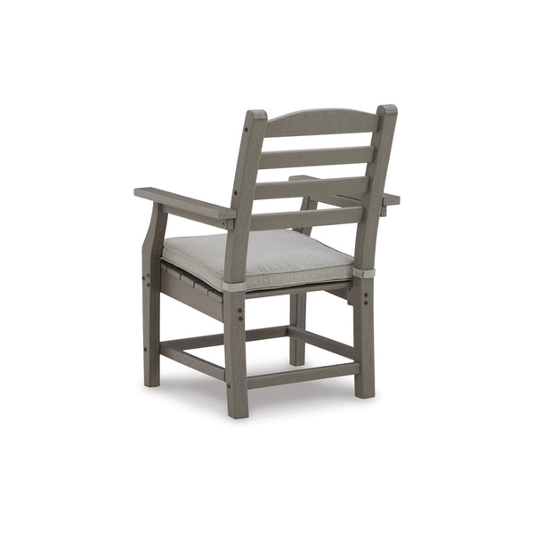 Clio 25 Inch Outdoor Arm Chair, Set of 2, Gray Frame, Polyester Fabric - BM296995