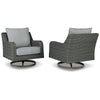 Asp 32 Inch Swivel Outdoor Lounge Chair, Aluminum Frame, Gray Upholstery - BM297012