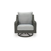 Asp 32 Inch Swivel Outdoor Lounge Chair, Aluminum Frame, Gray Upholstery - BM297012