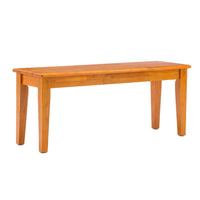 Nova 44 Inch Dining Bench, Tapered Legs, Oak Brown Wood - BM299375