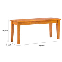 Nova 44 Inch Dining Bench, Tapered Legs, Oak Brown Wood - BM299375