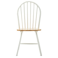 Nova 18 Inch Windsor Dining Chair, Set of 2, Farmhouse Style, White, Brown - BM299381