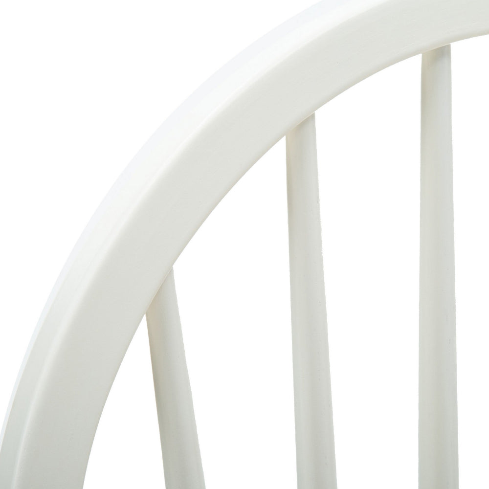 Nova 18 Inch Windsor Dining Chair, Set of 2, Farmhouse Style, White, Brown - BM299381