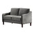 Foz 52 Inch Loveseat, Sloped Arms, Round Tapered Legs, Gray Flannelette - BM299612