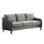 Foz 75 Inch Sofa, Sloped Arms, Round Tapered Legs, Smooth Gray Flannelette - BM299613