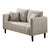 Hak 52 Inch Loveseat, Rounded Curved Arms, Biscuit Tufting, Wood Legs, Taupe - BM299622