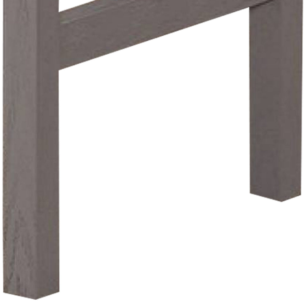 24 Inch Wood Counter Stool, Set of 2, Cushioned, Farmhouse Design, Gray - BM299638