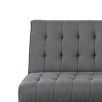 Ara 71 Inch Adjustable Futon Sofa Bed, Plush Cushioning, Tapered Legs, Gray - BM300285