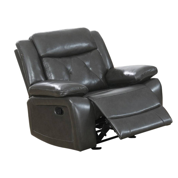 Nuna 40 Inch Power Recliner Chair with Manual Pull Tab, Taupe Faux Leather - BM300312