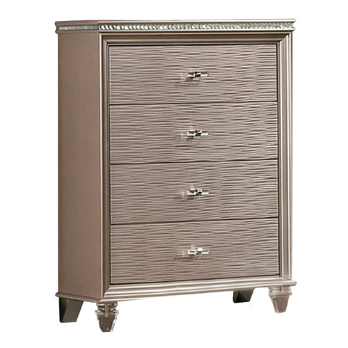 Benjara Jisoo 44 Inch Tall Dresser Chest, Textured Drawers, Crystal Accents, Gold - BM300563 |Benzara.com Benjara Jisoo 44 Inch Tall Dresser Chest, Textured Drawers, Crystal Accents, Gold - BM300563 |Benzara.com