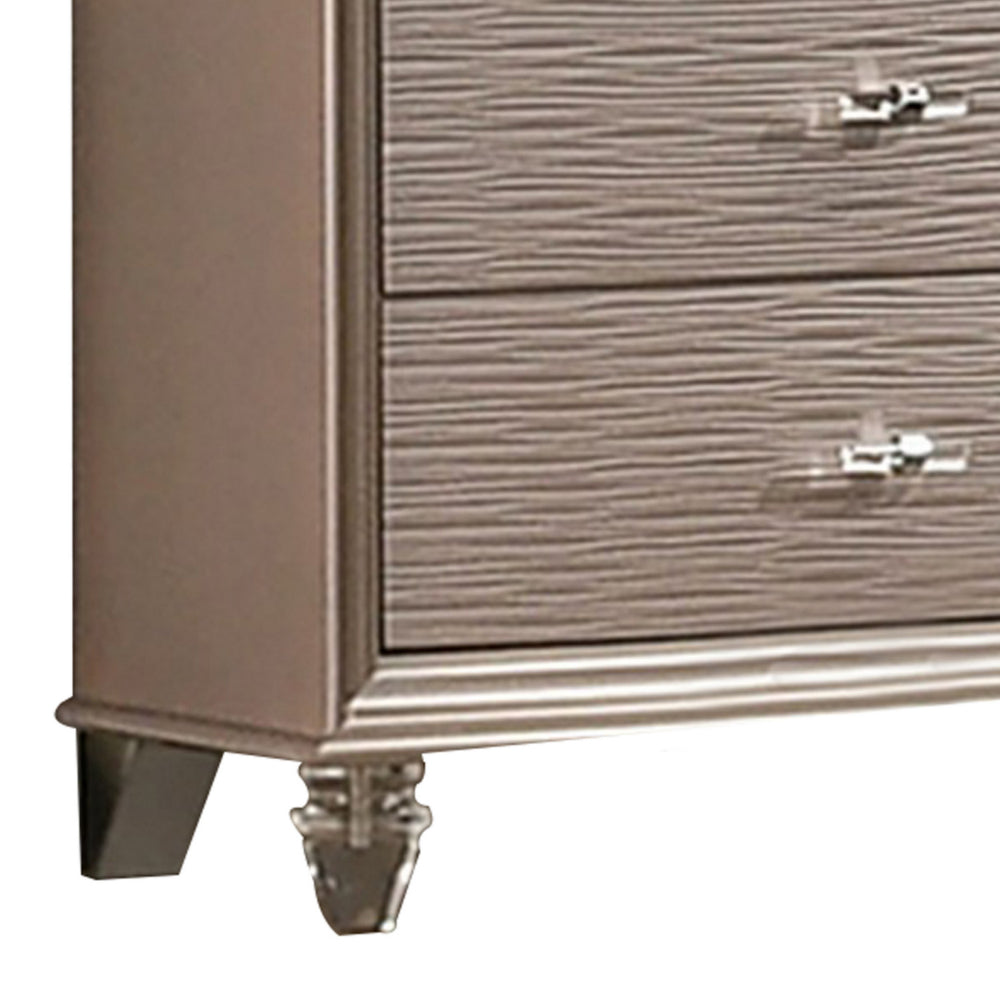 Benjara Jisoo 44 Inch Tall Dresser Chest, Textured Drawers, Crystal Accents, Gold - BM300563 |Benzara.com Benjara Jisoo 44 Inch Tall Dresser Chest, Textured Drawers, Crystal Accents, Gold - BM300563 |Benzara.com