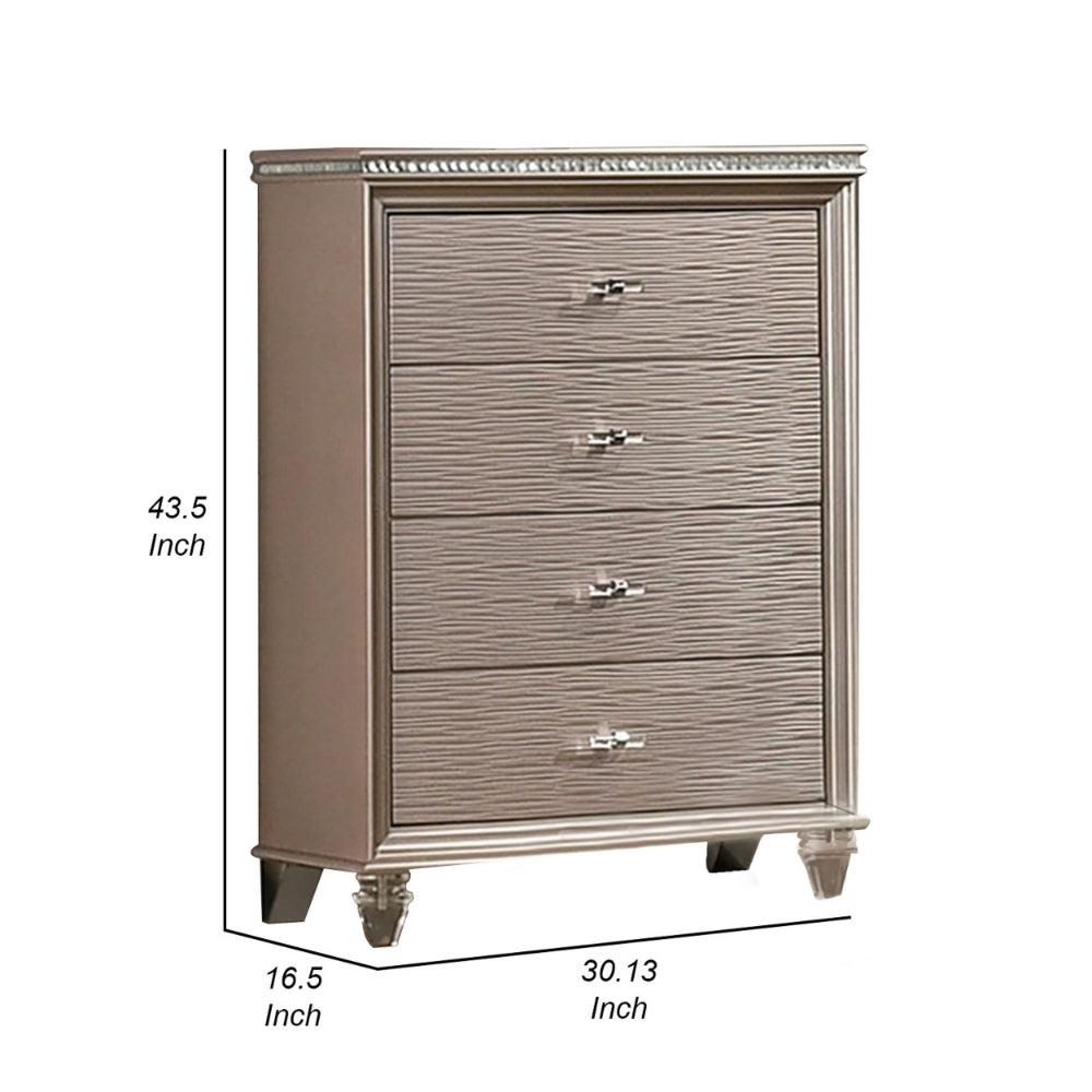 44 inch long dresser Sikaic Dresser 44 Inch Tall Fluted 5 Drawer Dresser Oak Natural Modern