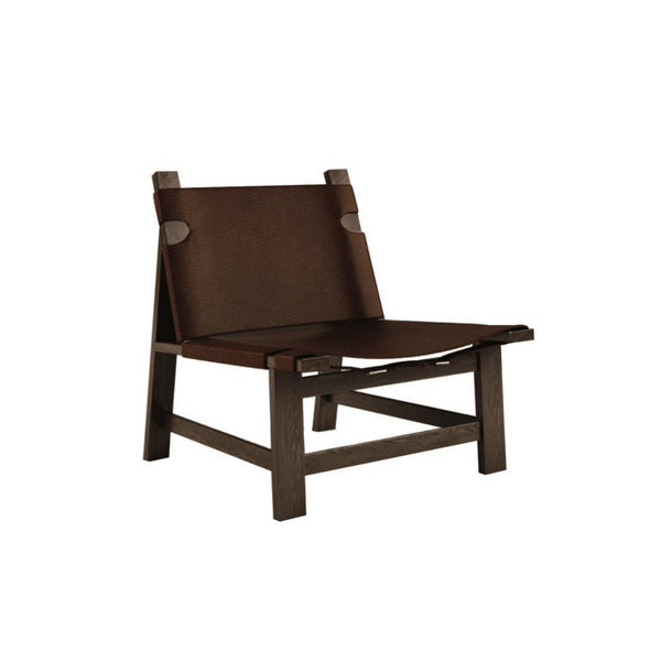 33 Inch Armless Accent Chair, Leather Upholstery, Rich Brown Textured Wood - BM300801