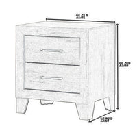 Isha 24 Inch 2 Drawer Nightstand with Metal Handles, Modern Driftwood Gray - BM300842