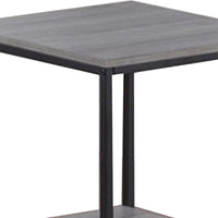 3 Piece Cocktail Set with Coffee Table and 2 End Tables, Wood Shelves, Gray - BM300844