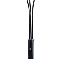 Arya 33 Inch Modern Arcing 3 Light Table Lamp, Round Crystal Accents Chrome - BM300846