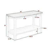 Mon 48 Inch Sofa Console Table, Open Shelf, Brown Surface, White Frame  - BM300879