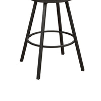 31 Inch Swivel Bar Stool, White Faux Leather, Dark Gray, Metal, Set of 2 - BM300985