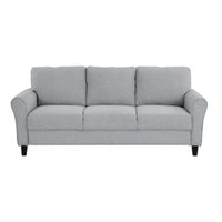 Engi 81 Inch Accent Sofa, Smooth Gray Polyester, Attached Back Cushion - BM301037