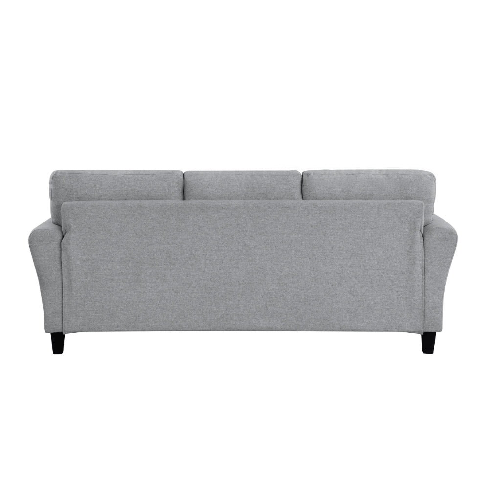 Engi 81 Inch Accent Sofa, Smooth Gray Polyester, Attached Back Cushion - BM301037