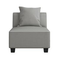 Jake 34 Inch Armless Chair, Gray Textured Polyester, Tapered Wooden Feet - BM301140