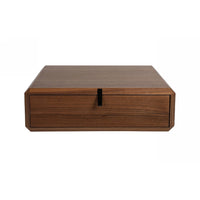 20 Inch Nightstand Drawer Box, Beveled Edges, Angled Handles, Brown Wood - BM301273