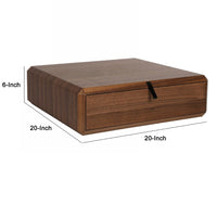 20 Inch Nightstand Drawer Box, Beveled Edges, Angled Handles, Brown Wood - BM301273