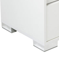 Cid Mina 24 Inch Nightstand, 2 Drawers, High Gloss Lacquer Finish, White - BM301303