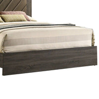 Cato Upholstered California King Bed, Tufted Brown Headboard, Dark Gray - BM301354