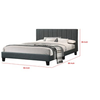 Dex Modern Platform Full Size Bed, Plush Tufted Upholstery, Charcoal Gray - BM301427