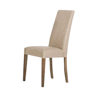 18 Inch Dining Chair, Set of 2, Beige Vegan Faux Leather, Parson Style - BM301700