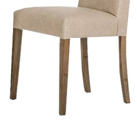 18 Inch Dining Chair, Set of 2, Beige Vegan Faux Leather, Parson Style - BM301700