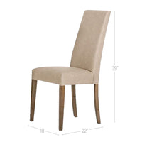 18 Inch Dining Chair, Set of 2, Beige Vegan Faux Leather, Parson Style - BM301700